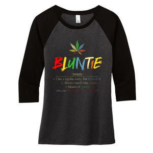 Aunt Wear Bluntie Funny Aunt Weed Women's Tri-Blend 3/4-Sleeve Raglan Shirt