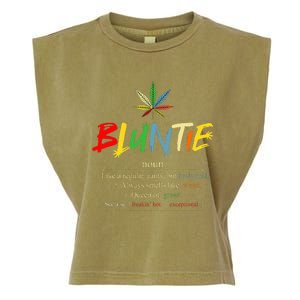 Aunt Wear Bluntie Funny Aunt Weed Garment-Dyed Women's Muscle Tee