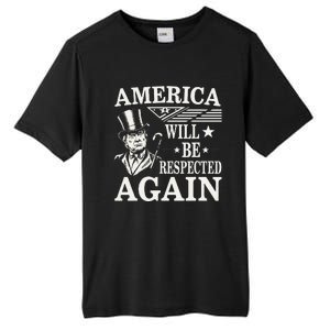 America Will Be Respected Again With President Donald Trump Tall Fusion ChromaSoft Performance T-Shirt