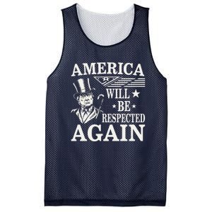 America Will Be Respected Again With President Donald Trump Mesh Reversible Basketball Jersey Tank