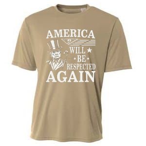 America Will Be Respected Again With President Donald Trump Cooling Performance Crew T-Shirt