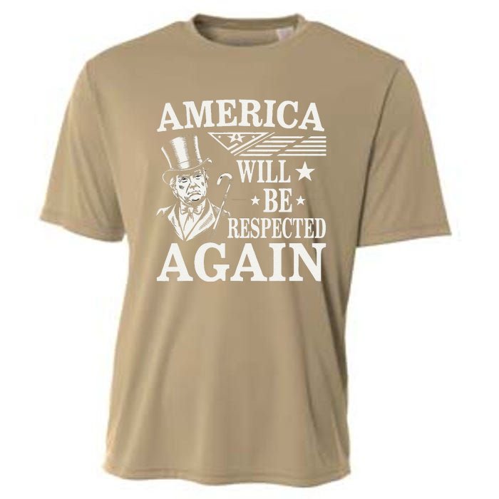 America Will Be Respected Again With President Donald Trump Cooling Performance Crew T-Shirt