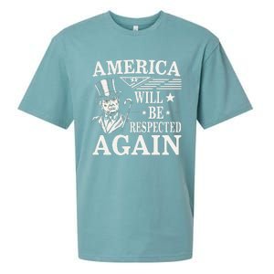 America Will Be Respected Again With President Donald Trump Sueded Cloud Jersey T-Shirt