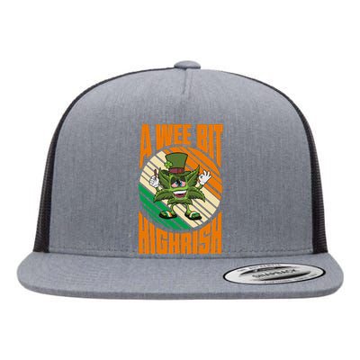 A Wee Bit Highrish Funny St Patricks Day Flat Bill Trucker Hat