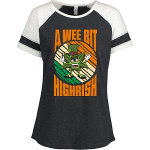 A Wee Bit Highrish Funny St Patricks Day Enza Ladies Jersey Colorblock Tee