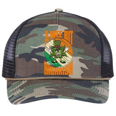 A Wee Bit Highrish Funny St Patricks Day Retro Rope Trucker Hat Cap