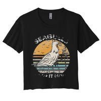 American Woodcock Bird Retro Vaporwave Unique Birding Gift design cute bird with the funny quote saying.Perfect for who love bird, bird quote, bird lover, animals, animal, ornithology, Farm Animals, Wildlife, Nature, Forest Women's Crop Top Tee