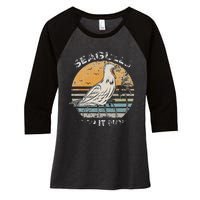 American Woodcock Bird Retro Vaporwave Unique Birding Gift design cute bird with the funny quote saying.Perfect for who love bird, bird quote, bird lover, animals, animal, ornithology, Farm Animals, Wildlife, Nature, Forest Women's Tri-Blend 3/4-Sleeve Raglan Shirt