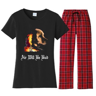 Air Will Be Blud Vintage Dog Air Will Be Blood Women's Flannel Pajama Set