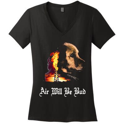 Air Will Be Blud Vintage Dog Air Will Be Blood Women's V-Neck T-Shirt