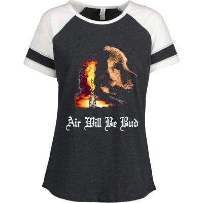 Air Will Be Blud Vintage Dog Air Will Be Blood Enza Ladies Jersey Colorblock Tee