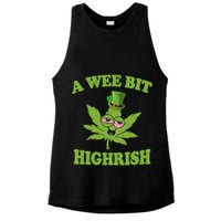 A Wee Bit Highrish Funny 420 Weed Marijuana St Patricks Day Ladies PosiCharge Tri-Blend Wicking Tank