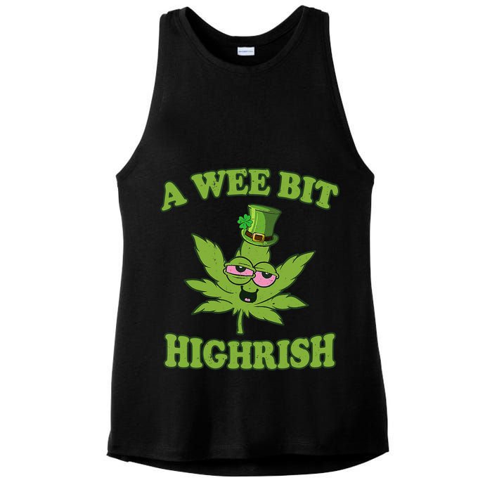 A Wee Bit Highrish Funny 420 Weed Marijuana St Patricks Day Ladies PosiCharge Tri-Blend Wicking Tank