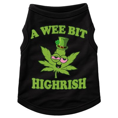 A Wee Bit Highrish Funny 420 Weed Marijuana St Patricks Day Doggie Tank
