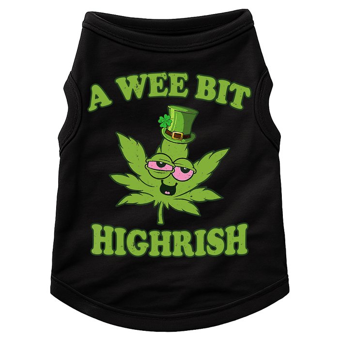 A Wee Bit Highrish Funny 420 Weed Marijuana St Patricks Day Doggie Tank