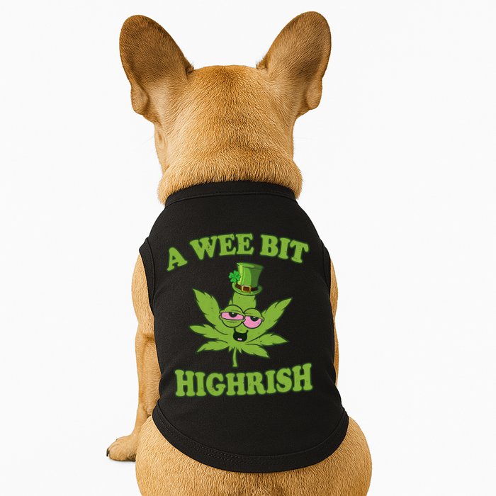 A Wee Bit Highrish Funny 420 Weed Marijuana St Patricks Day Doggie Tank