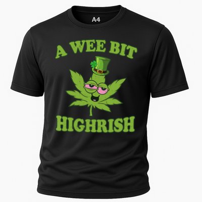A Wee Bit Highrish Funny 420 Weed Marijuana St Patricks Day Performance Shirt
