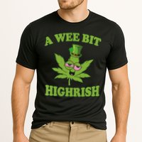 A Wee Bit Highrish Funny 420 Weed Marijuana St Patricks Day Performance Shirt