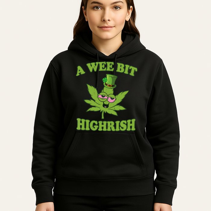 A Wee Bit Highrish Funny 420 Weed Marijuana St Patricks Day Hoodie