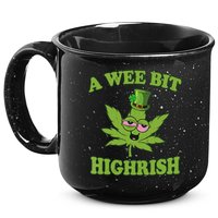 A Wee Bit Highrish Funny 420 Weed Marijuana St Patricks Day 15oz Campfire Ceramic Mug