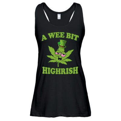 A Wee Bit Highrish Funny 420 Weed Marijuana St Patricks Day Ladies Essential Flowy Tank