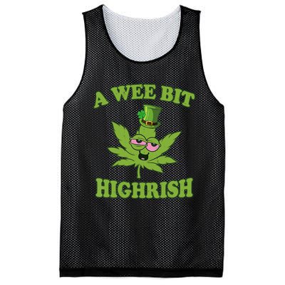 A Wee Bit Highrish Funny 420 Weed Marijuana St Patricks Day Mesh Reversible Basketball Jersey Tank