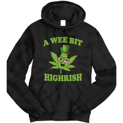 A Wee Bit Highrish Funny 420 Weed Marijuana St Patricks Day Tie Dye Hoodie