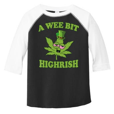 A Wee Bit Highrish Funny 420 Weed Marijuana St Patricks Day Toddler Fine Jersey T-Shirt