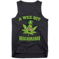 A Wee Bit Highrish Funny 420 Weed Marijuana St Patricks Day Tank Top