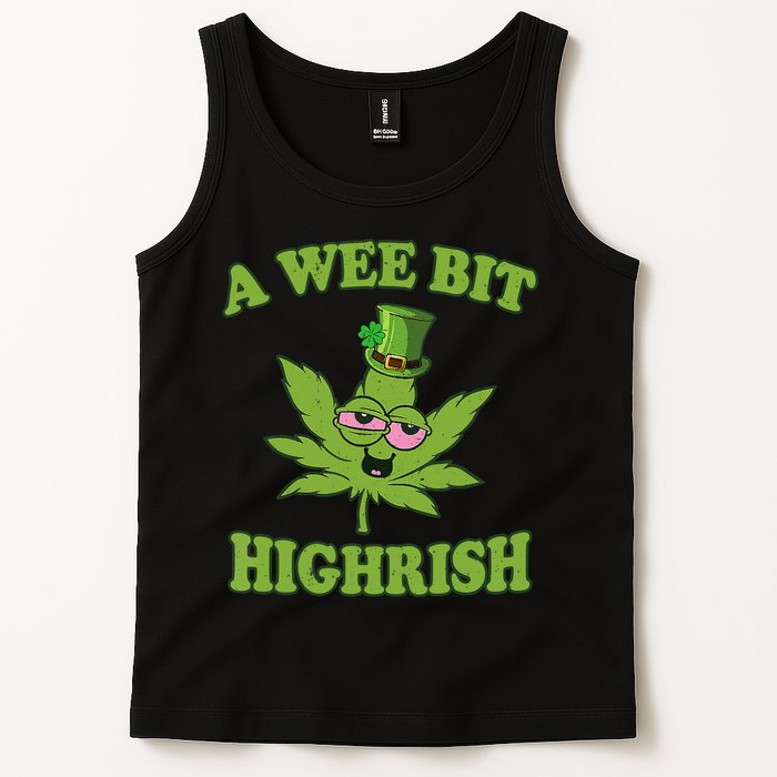 A Wee Bit Highrish Funny 420 Weed Marijuana St Patricks Day Tank Top