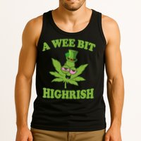 A Wee Bit Highrish Funny 420 Weed Marijuana St Patricks Day Tank Top