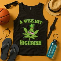 A Wee Bit Highrish Funny 420 Weed Marijuana St Patricks Day Tank Top