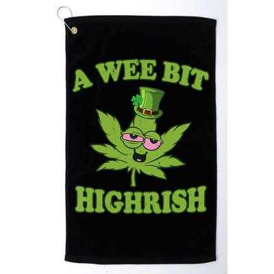 A Wee Bit Highrish Funny 420 Weed Marijuana St Patricks Day Golf Towel