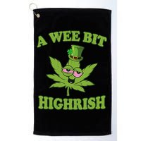 A Wee Bit Highrish Funny 420 Weed Marijuana St Patricks Day Golf Towel