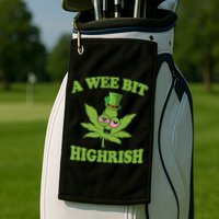 A Wee Bit Highrish Funny 420 Weed Marijuana St Patricks Day Golf Towel