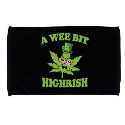 A Wee Bit Highrish Funny 420 Weed Marijuana St Patricks Day Microfiber Hand Towel