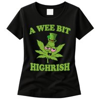 A Wee Bit Highrish Funny 420 Weed Marijuana St Patricks Day Womens T-Shirt