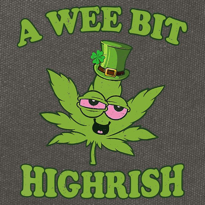 A Wee Bit Highrish Funny 420 Weed Marijuana St Patricks Day Cotton Canvas Backpack
