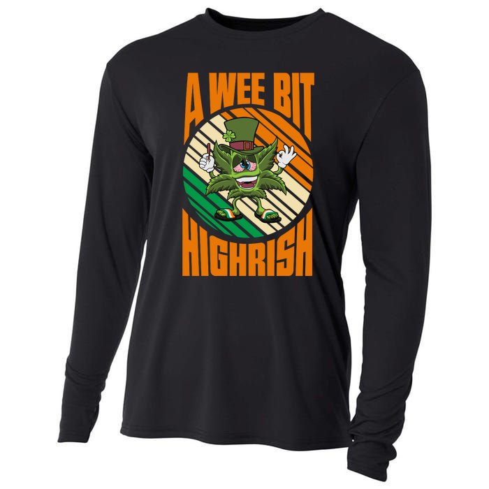 A Wee Bit Highrish Funny St Patricks Day Cooling Performance Long Sleeve Crew