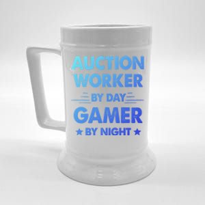 Auction Worker By Day Gamer By Night Gift Beer Stein