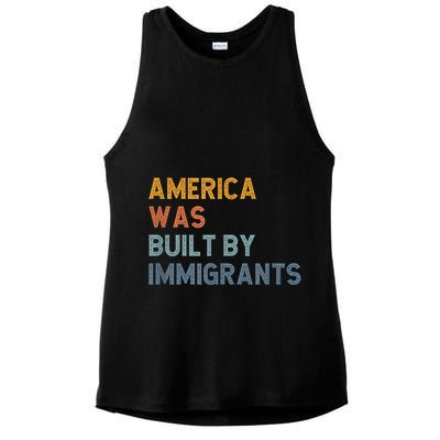 America Was Built By Immigrants Support Refugee Rights Ladies PosiCharge Tri-Blend Wicking Tank