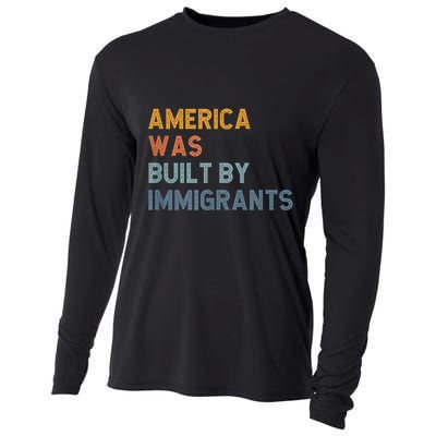 America Was Built By Immigrants Support Refugee Rights Cooling Performance Long Sleeve Crew