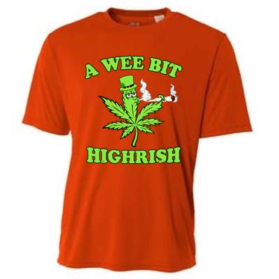 A Wee Bit Highrish Funny 420 Weed Marijuana St Patricks Day Cooling Performance Crew T-Shirt