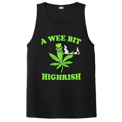 A Wee Bit Highrish Funny 420 Weed Marijuana St Patricks Day PosiCharge Competitor Tank