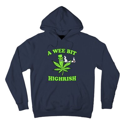 A Wee Bit Highrish Funny 420 Weed Marijuana St Patricks Day Hoodie