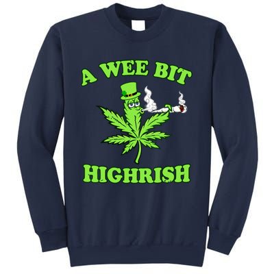 A Wee Bit Highrish Funny 420 Weed Marijuana St Patricks Day Sweatshirt