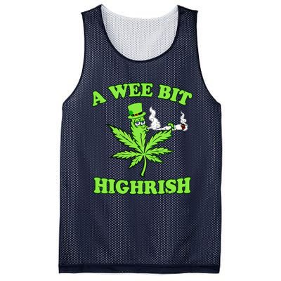 A Wee Bit Highrish Funny 420 Weed Marijuana St Patricks Day Mesh Reversible Basketball Jersey Tank