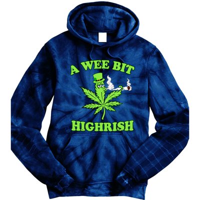 A Wee Bit Highrish Funny 420 Weed Marijuana St Patricks Day Tie Dye Hoodie