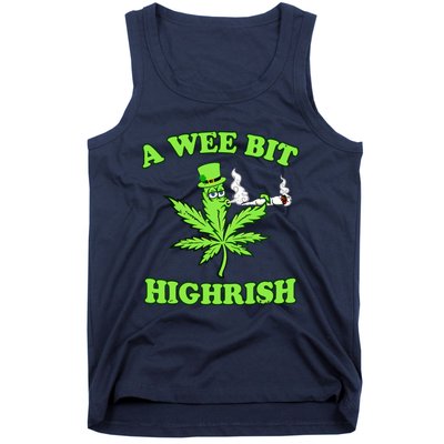 A Wee Bit Highrish Funny 420 Weed Marijuana St Patricks Day Tank Top