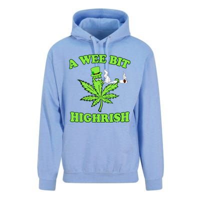 A Wee Bit Highrish Funny 420 Weed Marijuana St Patricks Day Unisex Surf Hoodie